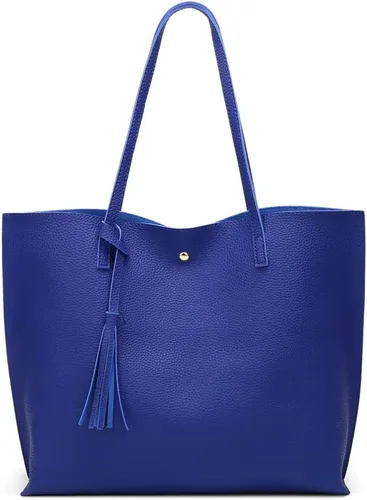 Vista 27 de Dreubea - Bolsa de hombro y de mano de piel sintética suave para mujer, con borla, de gran capacidad