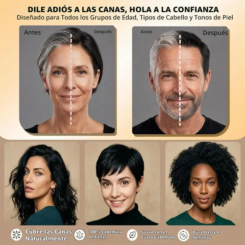 Vista 3 de Black Hair Dye Shampoo for Gray Coverage, Color Shampoo for Women & Men