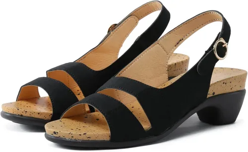 Vista 3 de Sandalias de verano para mujer 2023, sandalias ortopédicas para mujer, sandalias de punta abierta, sandalias de tacón casuales con correa