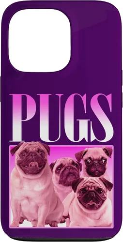Vista 10 de iPhone 16 Pugs Bootleg Rap Lindo Pug Dog Pet Owners Retro 90's Poster Case