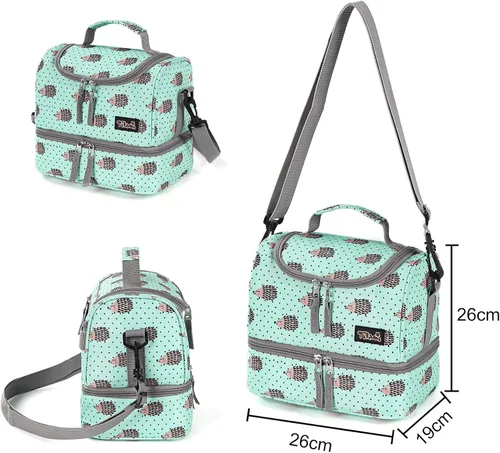 Vista 6 de Tilami Mochila rodante de 18 pulgadas con doble asa con bolsa de almuerzo con ruedas para niños