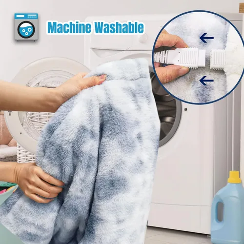 Vista 2 de GOQO TOMO Manta Eléctrica Térmica 50" x 60" Throw Wrap con 12 Niveles de Calefacción para Uso en Casa y Oficina Gris Degradado-H60 12 Heating