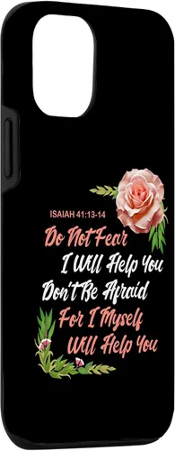 Vista 3 de Funda bíblica para iPhone 15 con texto en inglés "Do not Fear Isaías