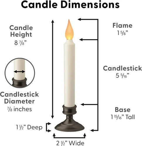 Vista 3 de Xodus - Velas LED para ventana a pilas, sensor de atardecer a amanecer, paquete de 4 Amber Flicker Flame, 8-7/8" Tall, Durable Plastic