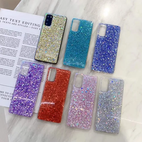 Vista 5 de Diseñada para Samsung Galaxy S22, con purpurina brillante para mujeres y niñas, bonita funda protectora de goma delgada para Galaxy S22 5G de 6.1