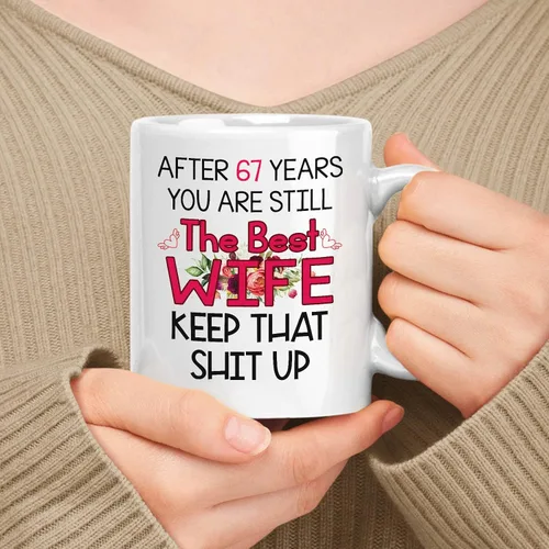 Vista 79 de Bonito regalo para esposa, 1 año de aniversario, 11 onzas, taza de cerámica blanca de 15 onzas, regalo de San Valentín, eres la mejor esposa después