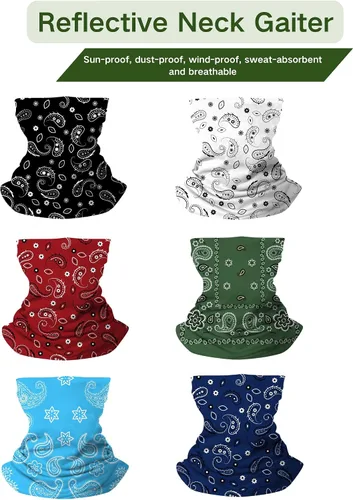 Vista 3 de CORIRESHA 3 piezas de polaina de cuello de cachemira pasamontañas bandana protección contra el polvo y el sol máscara facial para hombres y mujeres