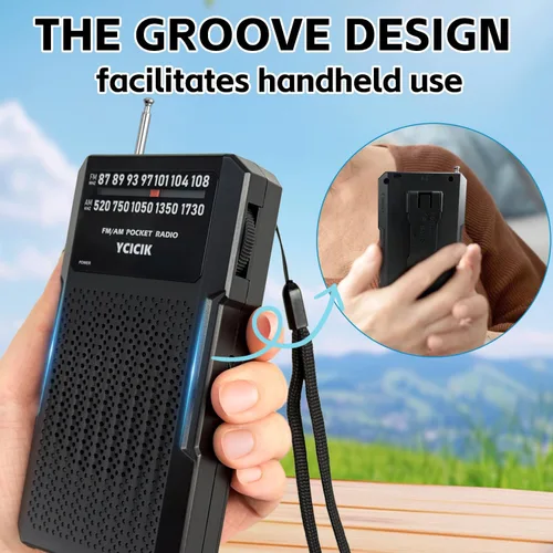 Vista 9 de Radios portátil Am Fm, radio a batería con conector para auriculares y clip trasero, radio de bolsillo con recepción de largo alcance para personas