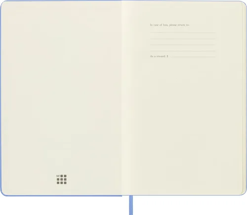 Vista 4 de Moleskine - Cuaderno clásico con tapa dura, grande (5 x 8.25 pulgadas), liso/en blanco, azul hortensia, 240 páginas