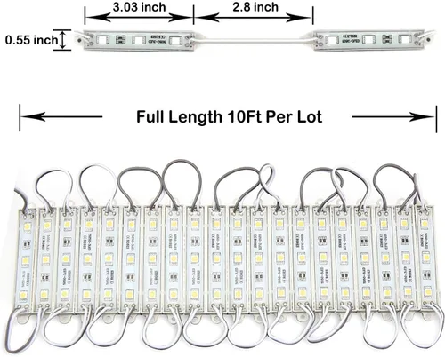 Vista 8 de Luces LED para escaparates de 10 pies, 20 piezas, luz decorativa impermeable para letreros publicitarios