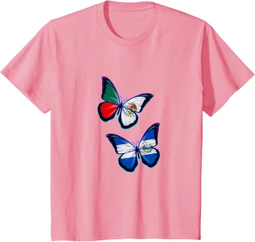 Vista 46 de Raíces biculturales de El Salvador y México. Versión mariposa Camiseta, Negro