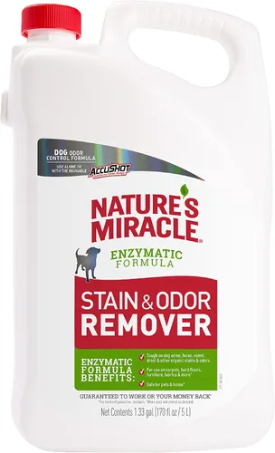 Vista 10 de Removedor de manchas y olores de perros, fórmula enzimática para desastres cotidianos, de Nature's Miracle, 709 ml Tough on Dog Urine, Feces