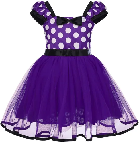 Vista 60 de IWEMEK - Maillot de ballet con diadema para niña con lunares, disfraz con diadema, leotardo
