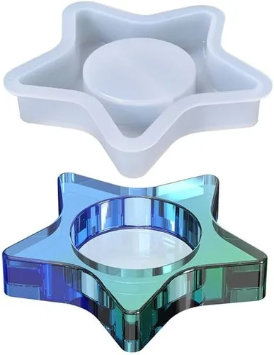 Vista 7 de Portavelas de resina para candelitas, forma de corazón, moldes de silicona de fundición epoxi para decoración de mesa del hogar