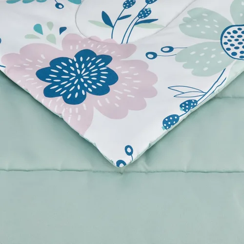 Vista 5 de Amazon Basics Juego de edredón y fundas de almohada para niños de microfibra suave para todas las estaciones, 2 piezas, tamaño individual, flores