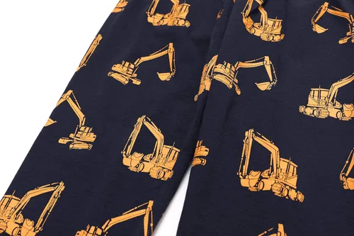 Vista 5 de Little Hand Pijamas de algodón para niños pequeños, conjunto de pijamas de manga larga para excavadora