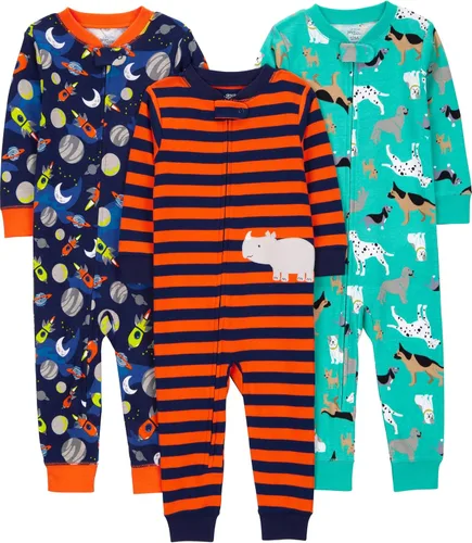 Vista 35 de Simple Joys by Carter's Pijama de algodón sin pies de ajuste cómodo para niños (3 unidades)