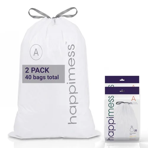 Vista 17 de happimess Bolsas de basura con cordón de 8 galones (30 litros), sin perfume, transparentes, resistentes para cocina y hogar, ajuste personalizado