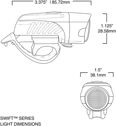 Vista 6 de NiteRider Swift - Luz delantera para bicicleta de 450 lúmenes, recargable USB-C, 5 modos, carretera y camino, MTB LED, IP64, resistente al agua