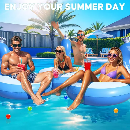 Vista 7 de DeeprBetter Flotador inflable de pavo real para piscina, flotadores inflables de piscina, flotadores de piscina de animales grandes para adultos