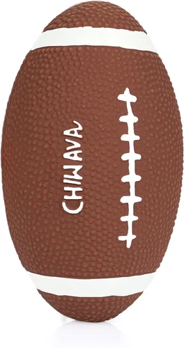 Vista 7 de CHIWAVA Paquete de 2 pelotas de juguete de látex chirriante de 6 pulgadas para perros de fútbol rugbys para perros medianos y grandes