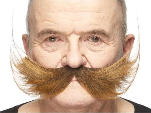 Vista 33 de Mustaches Self-Adhesive Fake Mustache, Synthetic Fur Costume Accessory Set Arqueólogo gris con blanco