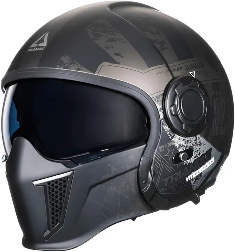 Vista 10 de TRIANGLE Cascos de motocicleta de cara completa, casco de motocross todoterreno para hombres y mujeres, doble visera con protector solar interno
