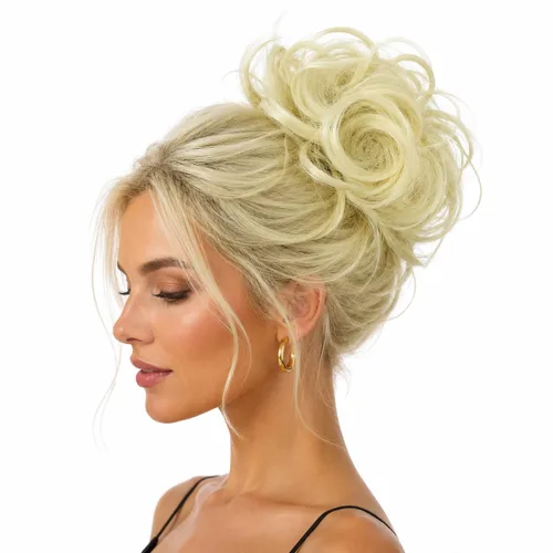 Vista 17 de PRETTYSHOP Pieza para el cabello de goma Voluminoso rizado y desordenado moño, 1