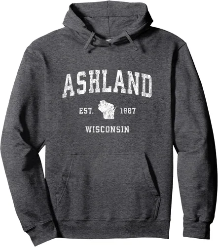 Vista 4 de Ashland Wisconsin WI - Sudadera con capucha, diseño deportivo