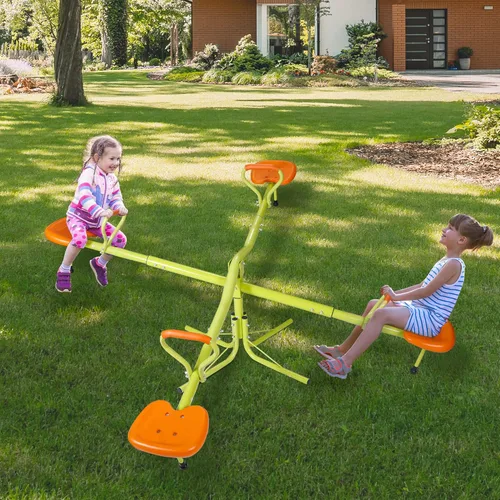 Vista 2 de Equipo de juegos de patio para niños, balancín giratorio con rotación de 360 grados, diversión al aire libre para niños, niños pequeños, niños