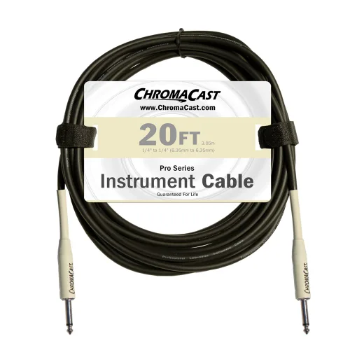 Vista 18 de ChromaCast Pro Series CC-PSCBLSS cables para instrumentos con extremos derechos, Vainilla crema