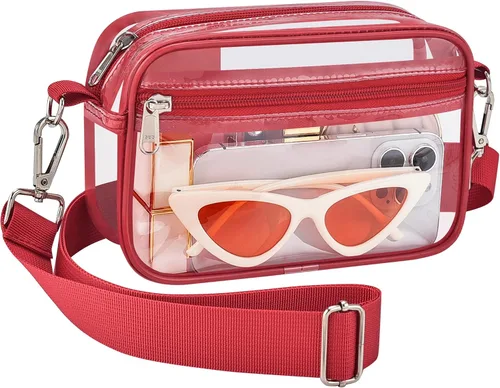 Vista 8 de Bagenius Clear Bag for Stadium Events Clear Messenger Bag Clear Purse for Concert and Sport Events