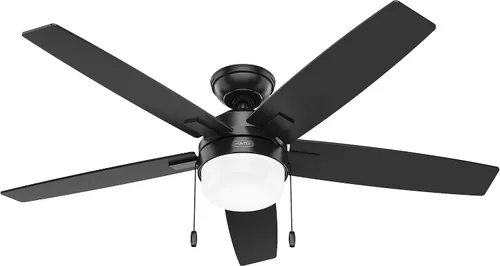 Vista 22 de Hunter Anisten 52487 - Ventilador de techo interior de 52 pulgadas con luz LED, ventilador de techo blanco con cadena de tracción, para dormitorio