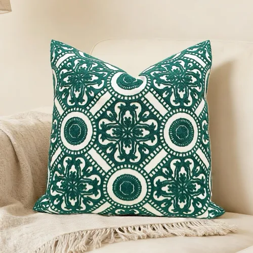 Vista 10 de Slow Cow - Funda de almohada decorativa con bordado, funda de almohada para sofá, funda de almohada de 20 x 20 pulgadas, gris