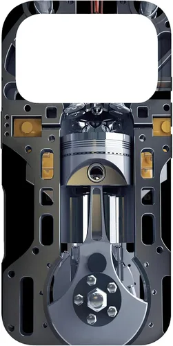 Vista 30 de Mecánico Motor Metal Pistón Cilindros Metal PC Case para iPhone 17