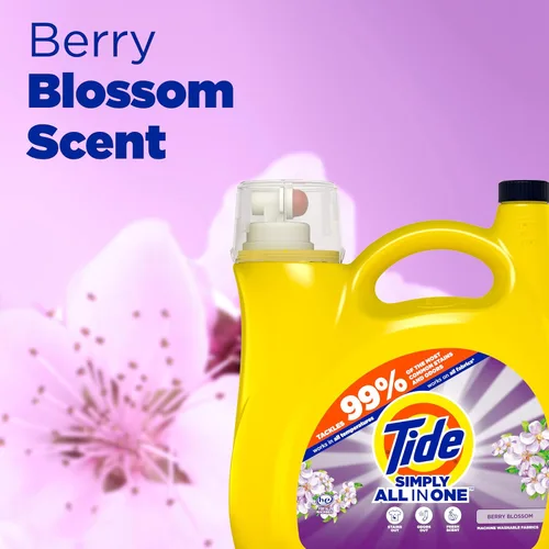 Vista 3 de Tide Simply All-In-One, detergente líquido para ropa sucia con aroma a flor de saúco, 89 cargas, 117 onzas líquidas