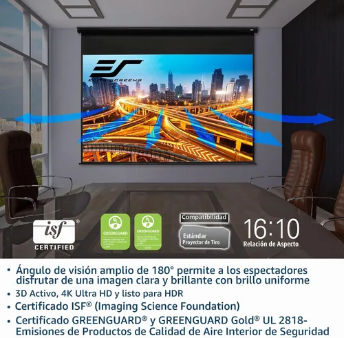 Vista 4 de Elite Screens 84" Spectrum Pantalla de proyector motorizada eléctrica, para cine en casa, juegos, ELECTRIC84H2