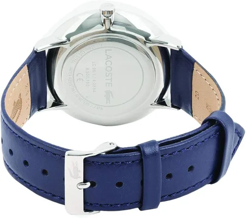 Vista 5 de Lacoste Reloj de cuarzo de acero inoxidable con correa de cuero azul 195 modelo 2010975