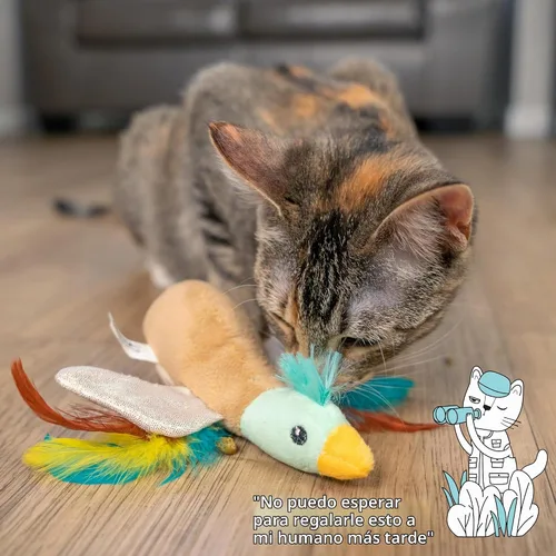 Vista 7 de Catstages Flapperz Pato de Peluche Juguete Interactivo con Hierba Gatera para Gatos