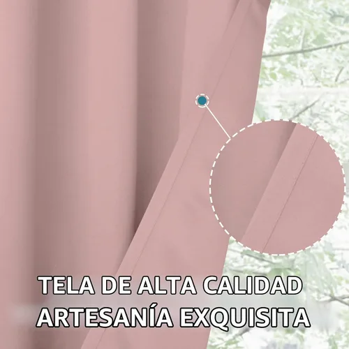 Vista 7 de BGment Cortina Oscurecedora para Puerta Corredera, Cortina Divisoria Opaca Ancha para Sala de Estar de 84 Pulgadas de Largo, Cortina Térmica de Rosa