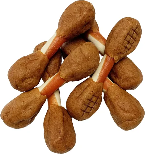 Vista 3 de DreamBone Mancuernas de triple sabor, dale a tu perro un masticable hecho con pollo y verduras reales