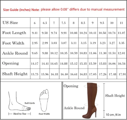 Vista 7 de Modatope Botas altas hasta la rodilla para mujer, botas de plataforma con punta puntiaguda, botas altas de tacón alto de aguja de 4 pulgadas, botas