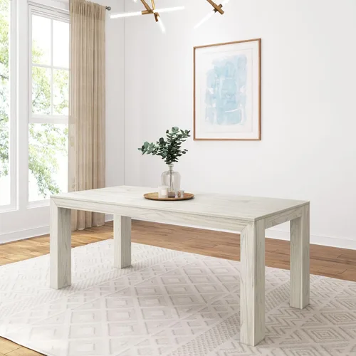 Vista 20 de Plank+Beam Mesa de comedor de 48 pulgadas, mesa de cocina de madera maciza de 48 pulgadas, mesa de comedor rectangular para comedor, oficina