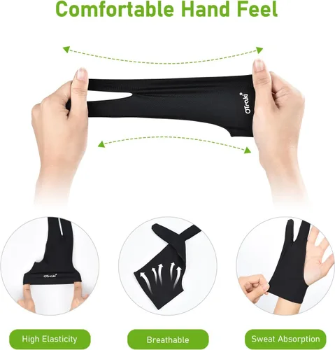 Vista 2 de OTraki 4 Pack Artist Drawing Gloves for Digital Tablet Paper Sketching