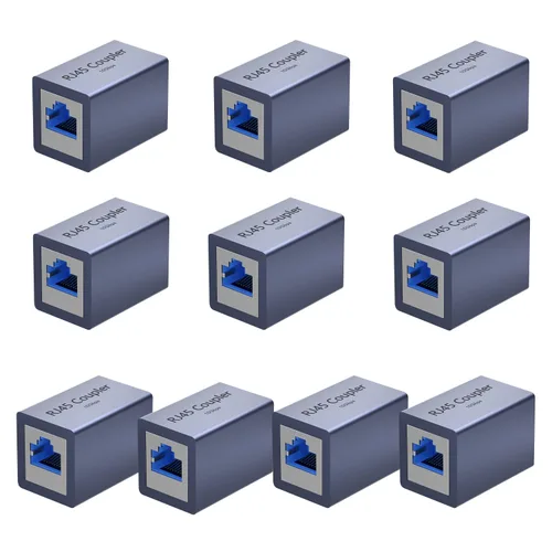 Vista 9 de Dingsun Acoplador RJ45, extensor Ethernet de 10 Gbps hembra a hembra acoplador Ethernet para CAat8/Cat7/Cat6/Cat6A/Cat5/Cat5e (paquete de 2)