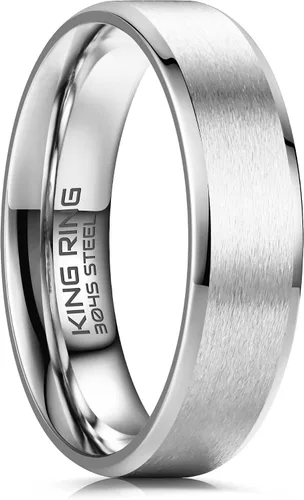 Vista 18 de King Ring 4/6/8mm Basic Rings – Super Polished Matt Finish Mens Rings Wedding Bands for Men & Women – Designed in USA