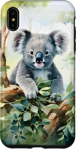 Vista 11 de Adorable Koala in a Tree Watercolor Case for iPhone 17