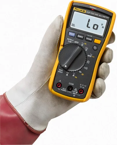 Vista 4 de Fluke 117 Multímetro digital, detección de voltaje CA sin contacto, mide resistencia/continuidad/frecuencia/capacitancia/mínimo máximo promedio