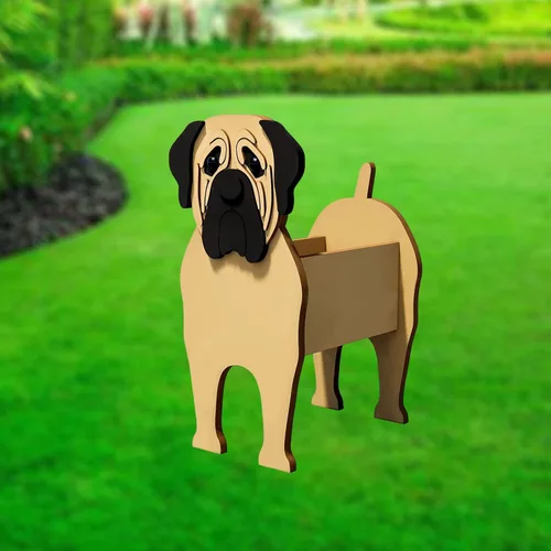 Vista 15 de XOOFMASS Lindas macetas de perro para plantas al aire libre, macetas de madera para perros, macetas en forma de perro, macetas para suculentas
