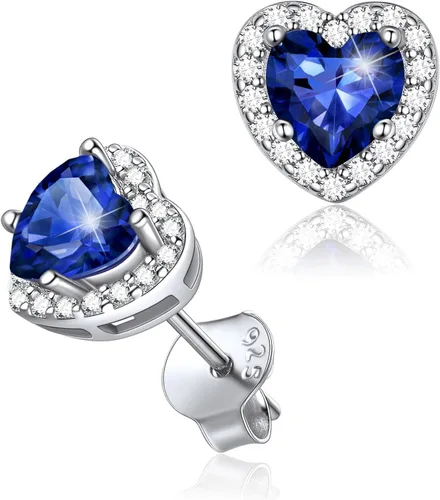 Vista 11 de ChicSilver Aretes de piedra natal para mujer de plata de ley 925